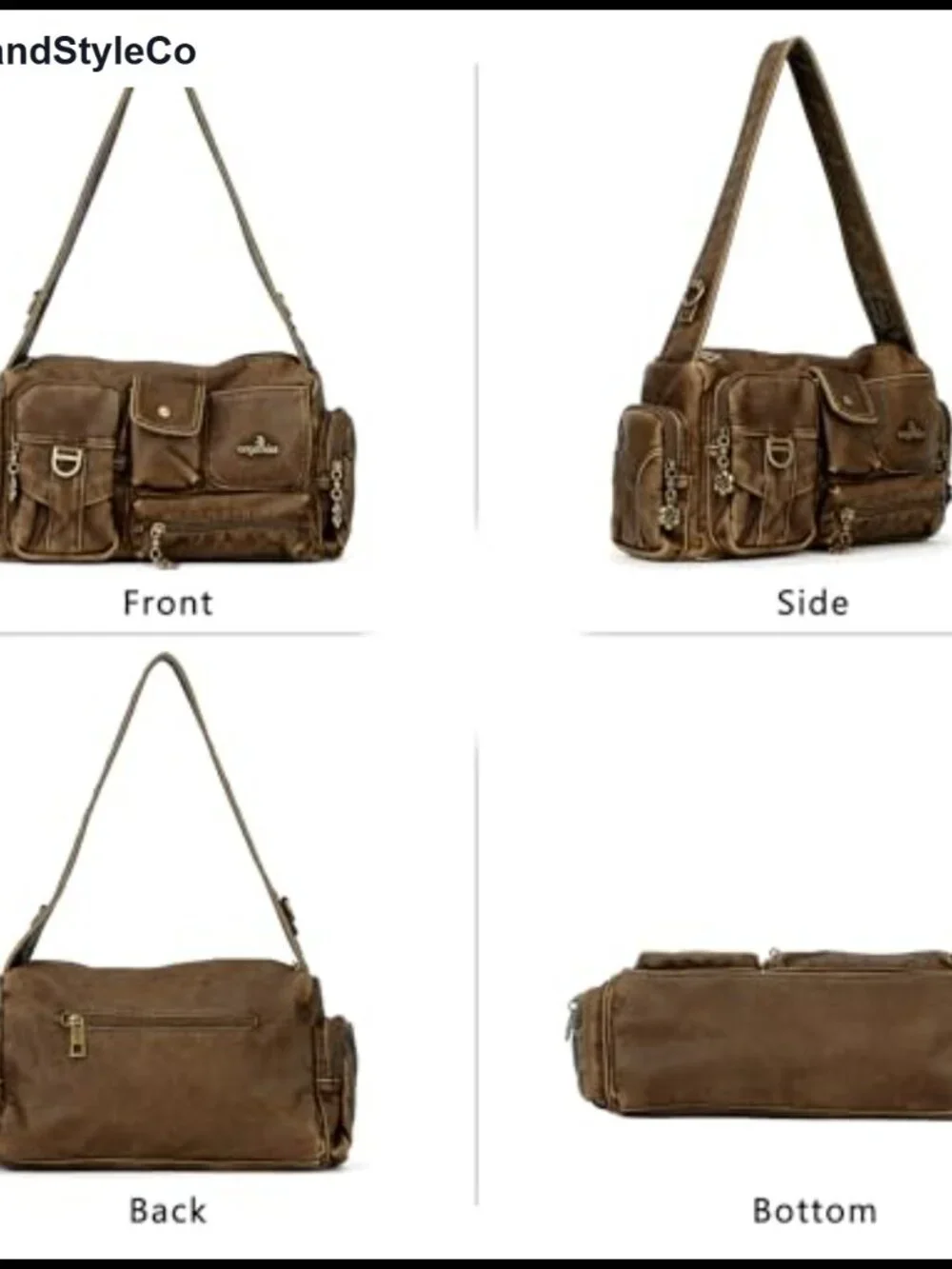 Vintage Hobo Handbag Women Faux Leather Crossbody Shoulder Bag Adjustable Strap